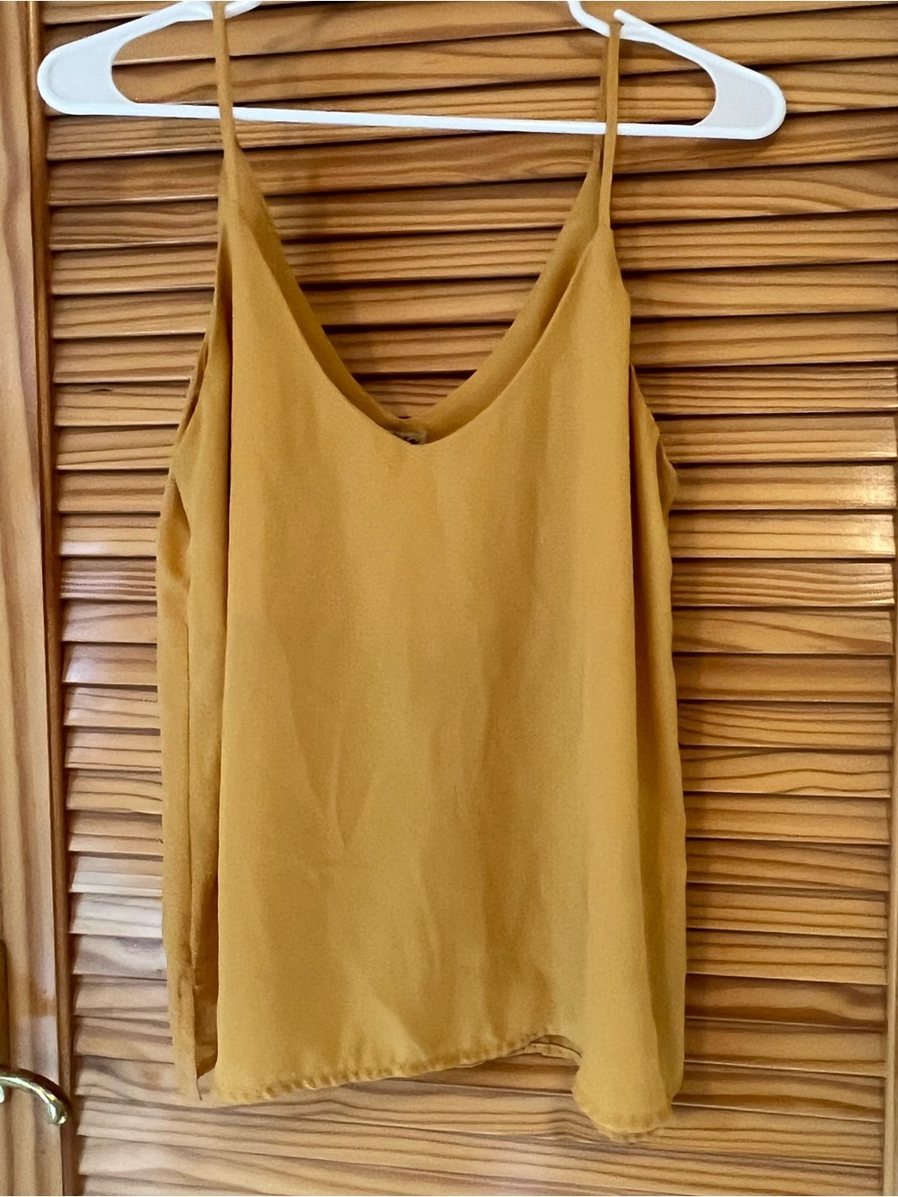 Lily White Mustard V-Neck Spaghetti Strap Camisole Party Tank Top